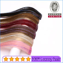 Cuticle Alignment Mixed Colord Hair 1 Piece Clip Hair Extension with Color Ribbons